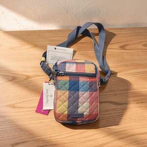 Vera Bradley Tropics Plaid RFID Small Convertible Crossbody